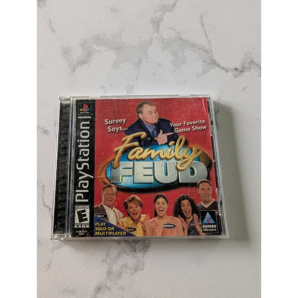 Family Feud PS1 Multiplayer E-Everyone 2000 Hasbro Interactive w/Manual